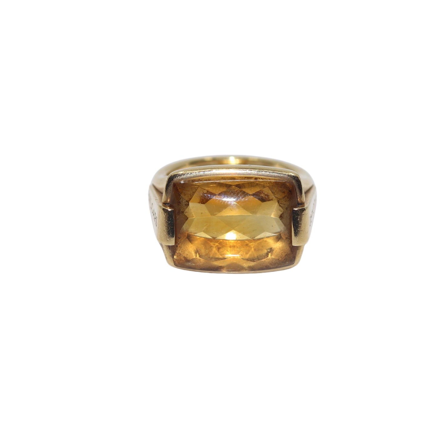 Vintage Bvlgari 18K Gold Citrine Metropolis Ring