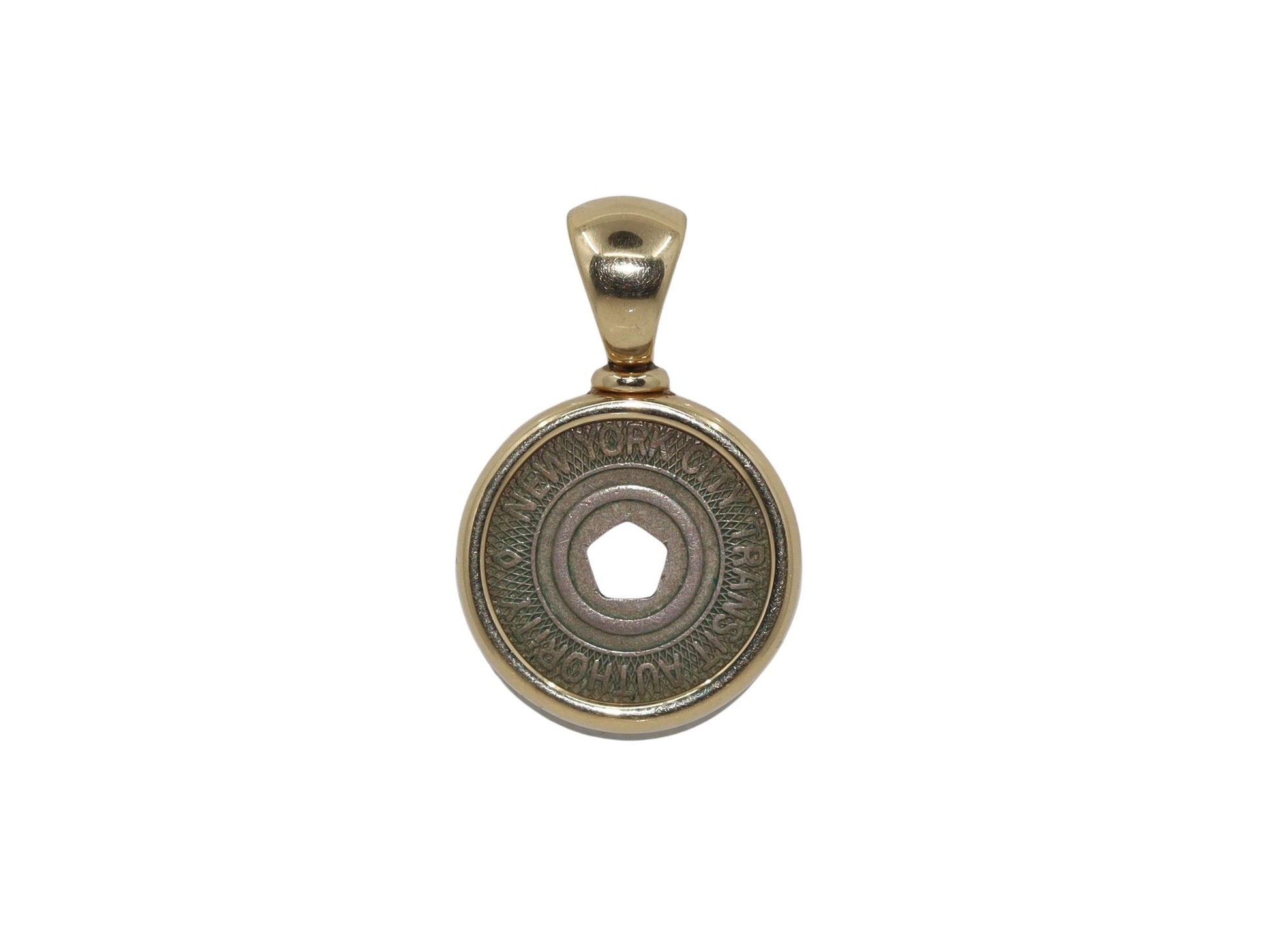 Bulgari Monete Limited Edition NYC Subway Token 18K Yellow Gold Pendant
