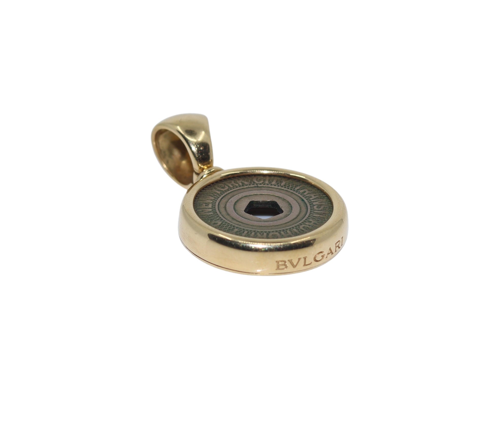 Bulgari Monete Limited Edition NYC Subway Token 18K Yellow Gold Pendant