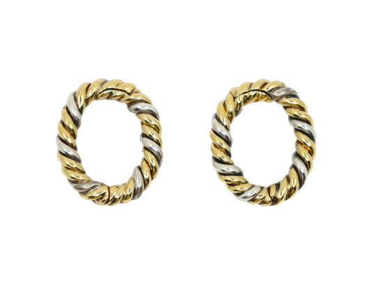 David Webb 18K Gold & Sterling "Around the Cuff" Cufflink