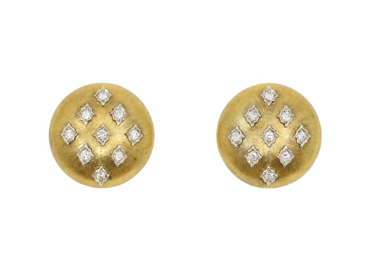 Mario Buccellati Geminato 18K Gold Diamond Earrings