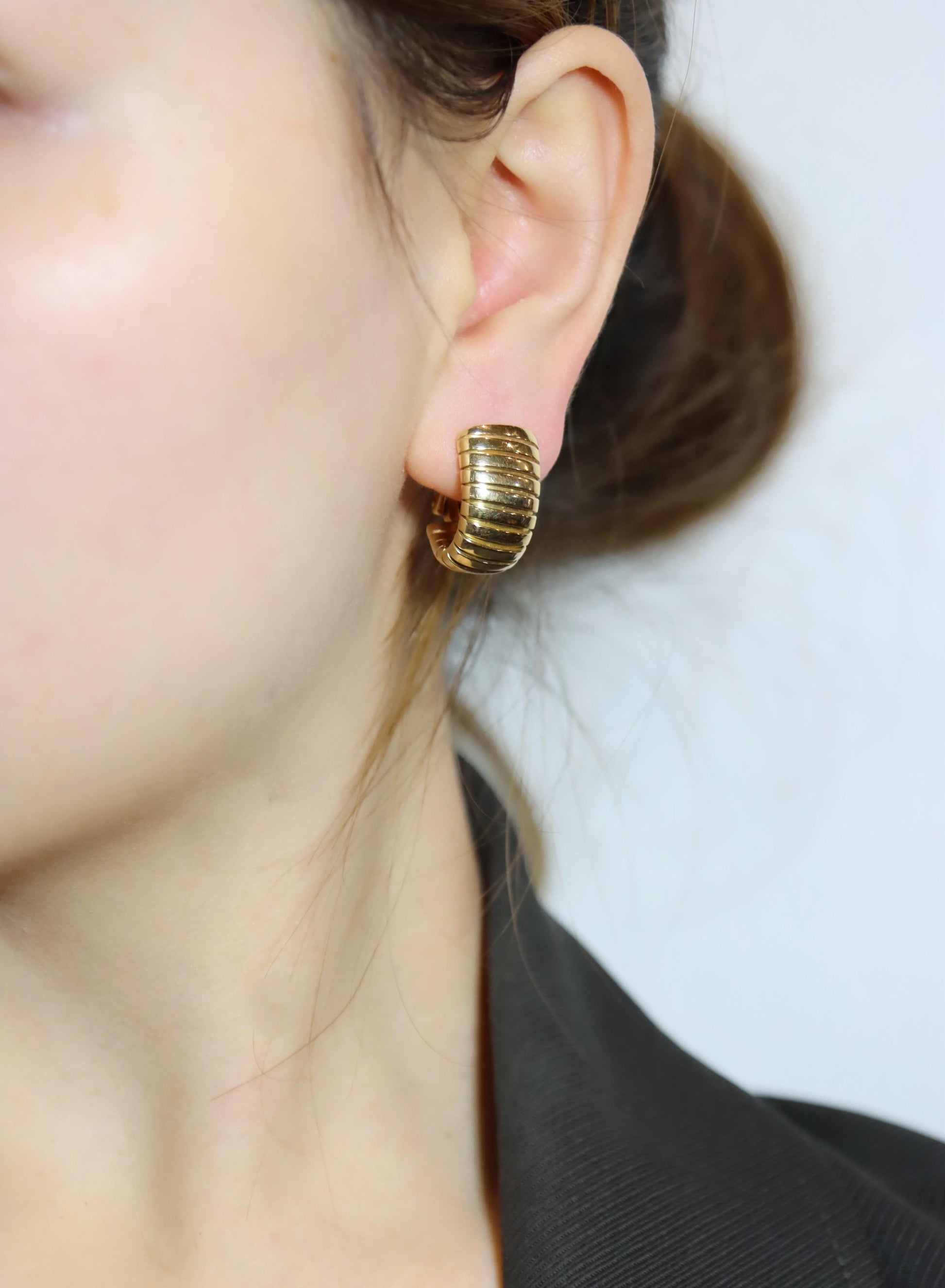 Bulgari 18K Yellow Gold Tubogas Earring