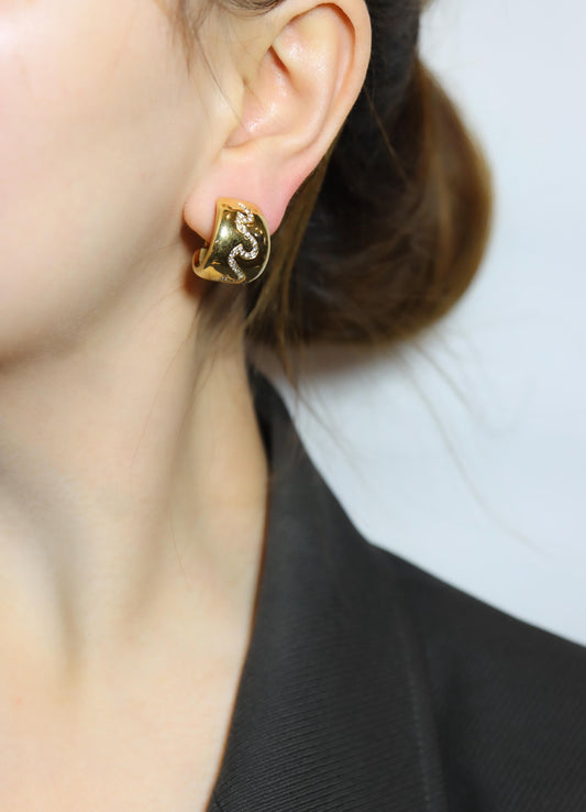 Van Cleef & Appels  18K Gold Diamond Hoop Earrings