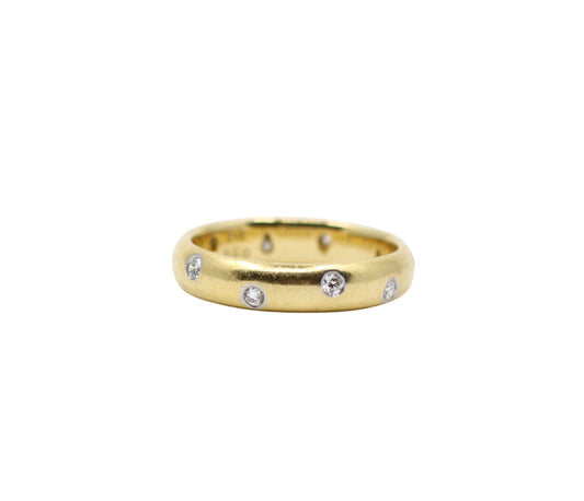 Tiffany & Co Etoile 18K Gold & Platinum Diamond Band Ring