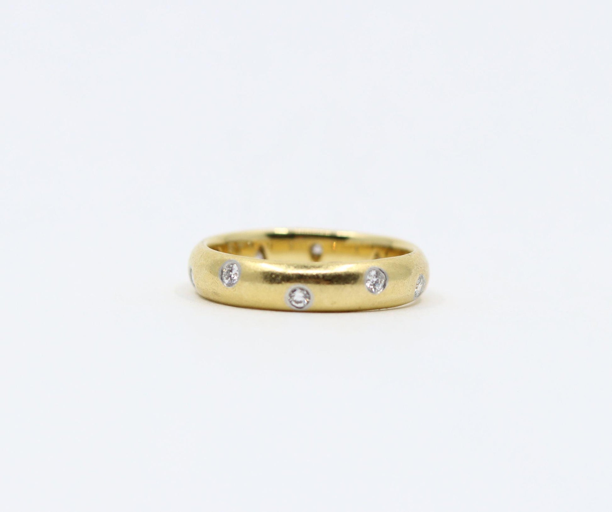 Tiffany & Co Etoile 18K Gold & Platinum Diamond Band Ring