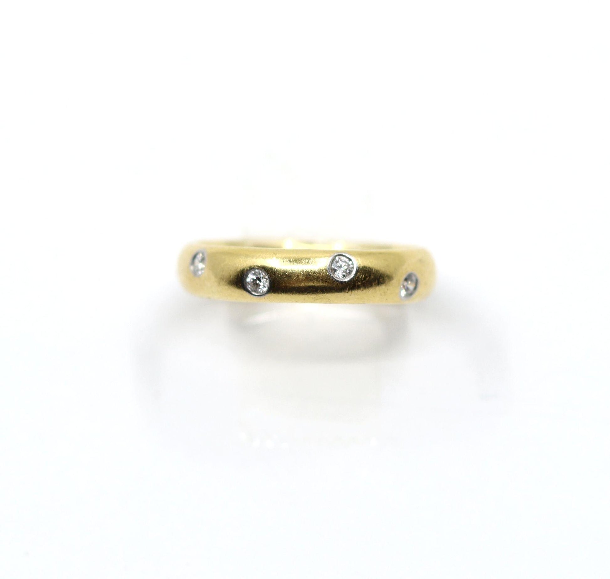 Tiffany & Co Etoile 18K Gold & Platinum Diamond Band Ring