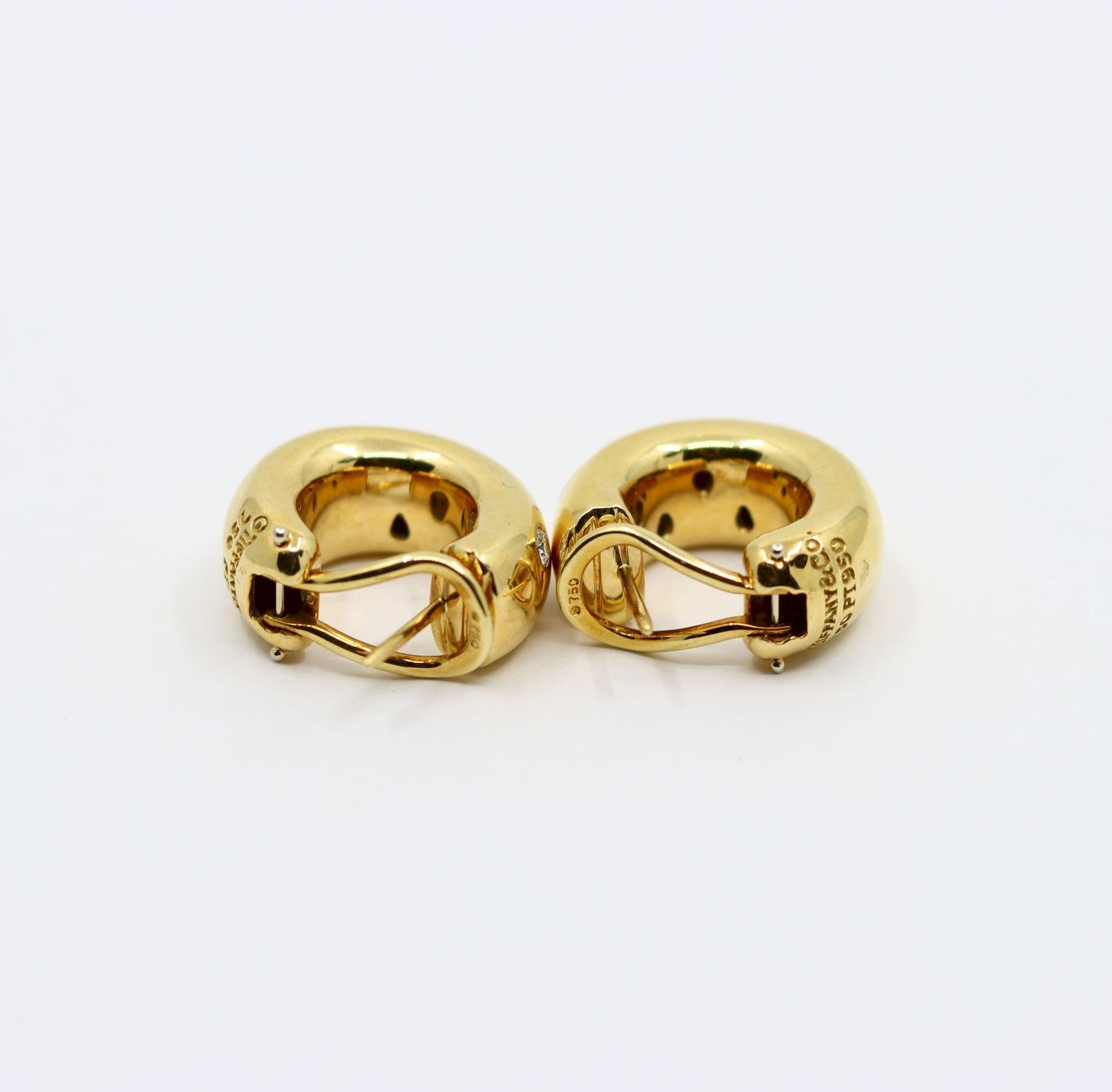 Tiffany & Co Etoile 18K Gold & Platinum Diamond Earrings