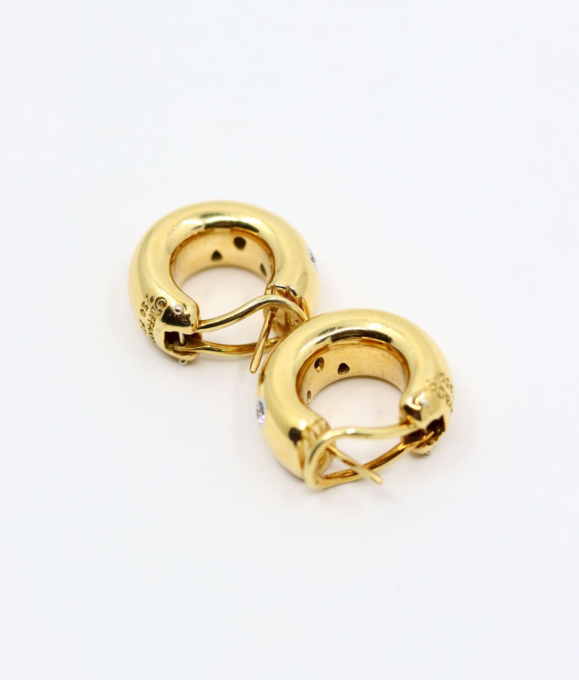 Tiffany & Co Etoile 18K Gold & Platinum Diamond Earrings