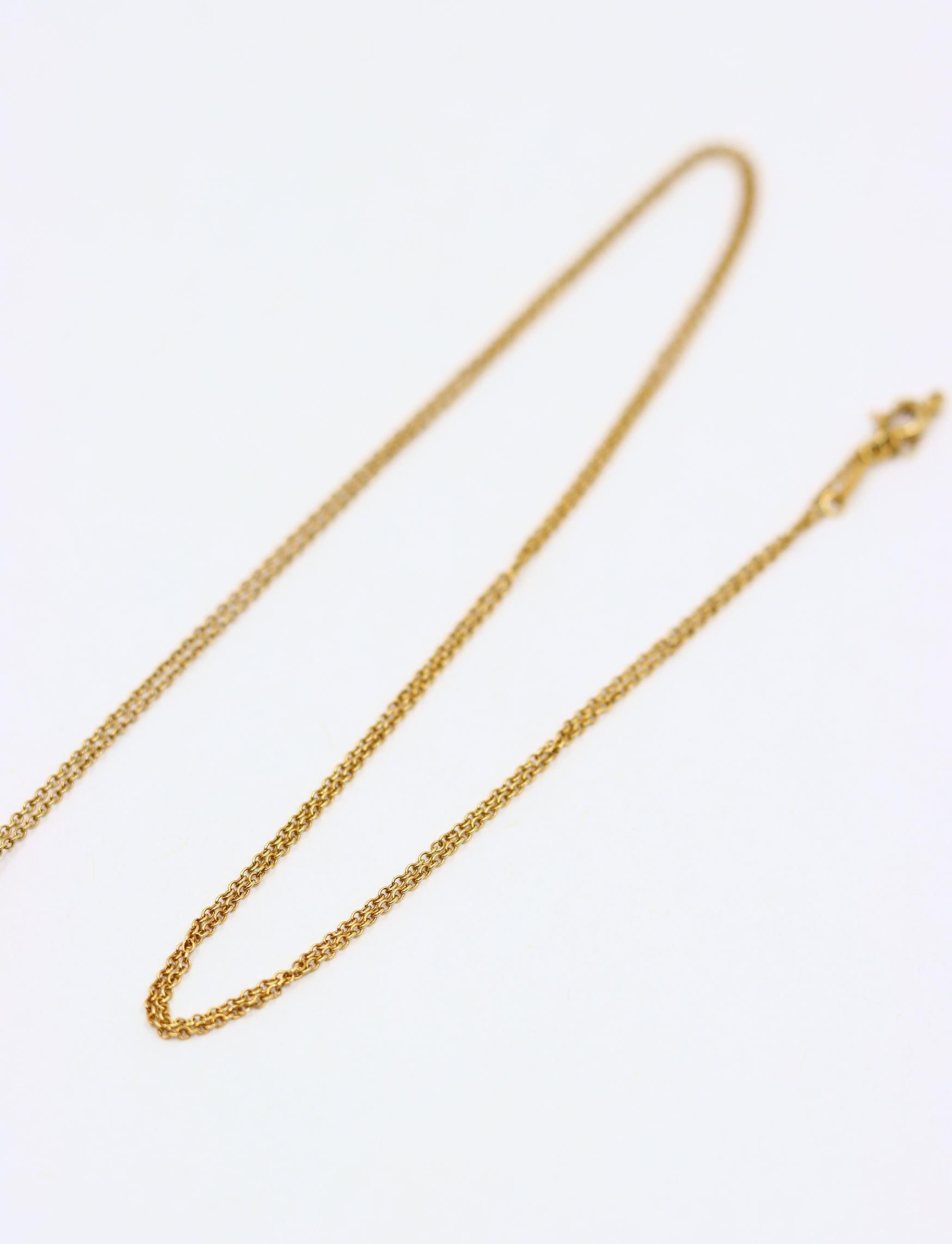 Tiffany & Co 18K Gold Elsa Perreti Diamonds Heart Pendant Necklace