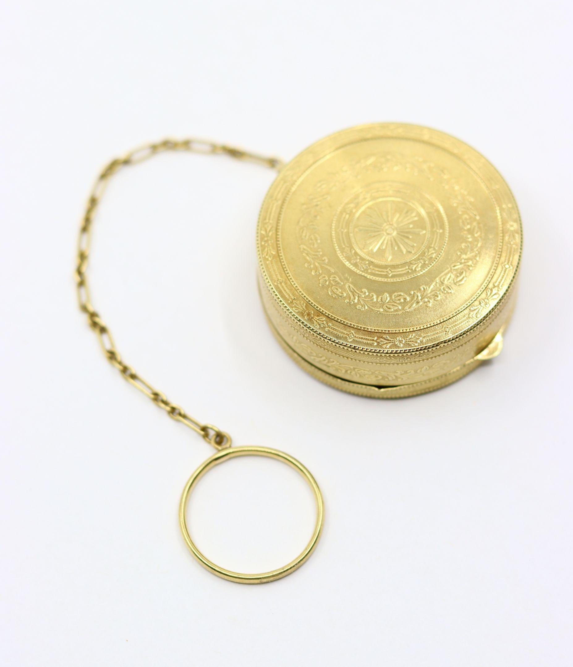 Art Deco Tiffany & Co 14K Gold Sapphire Diamond Pill Box