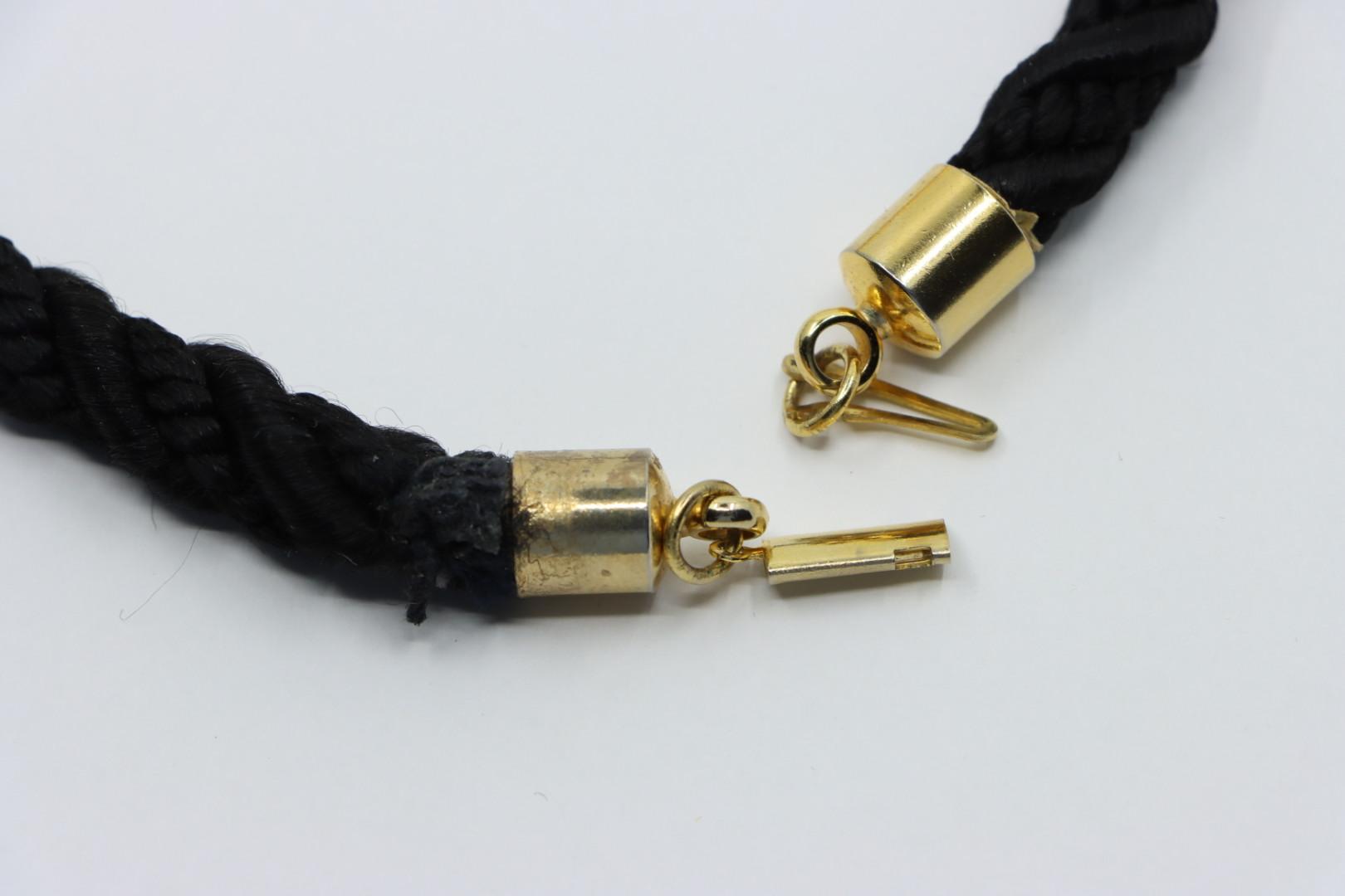 A Set Of France Vintage Gold Tone Black Woven Jewelry