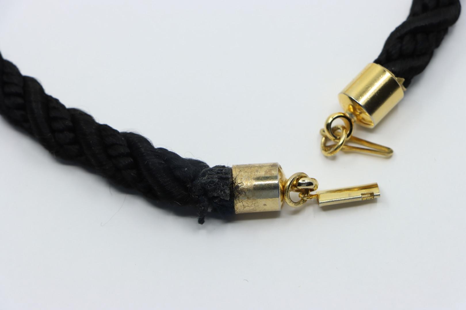 A Set Of France Vintage Gold Tone Black Woven Jewelry