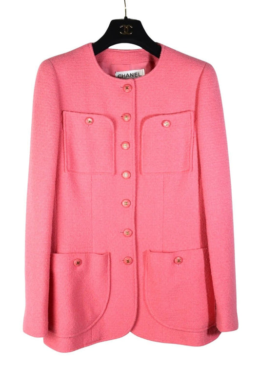 Vintage 1995 Chanel Pink Wool Jacket
