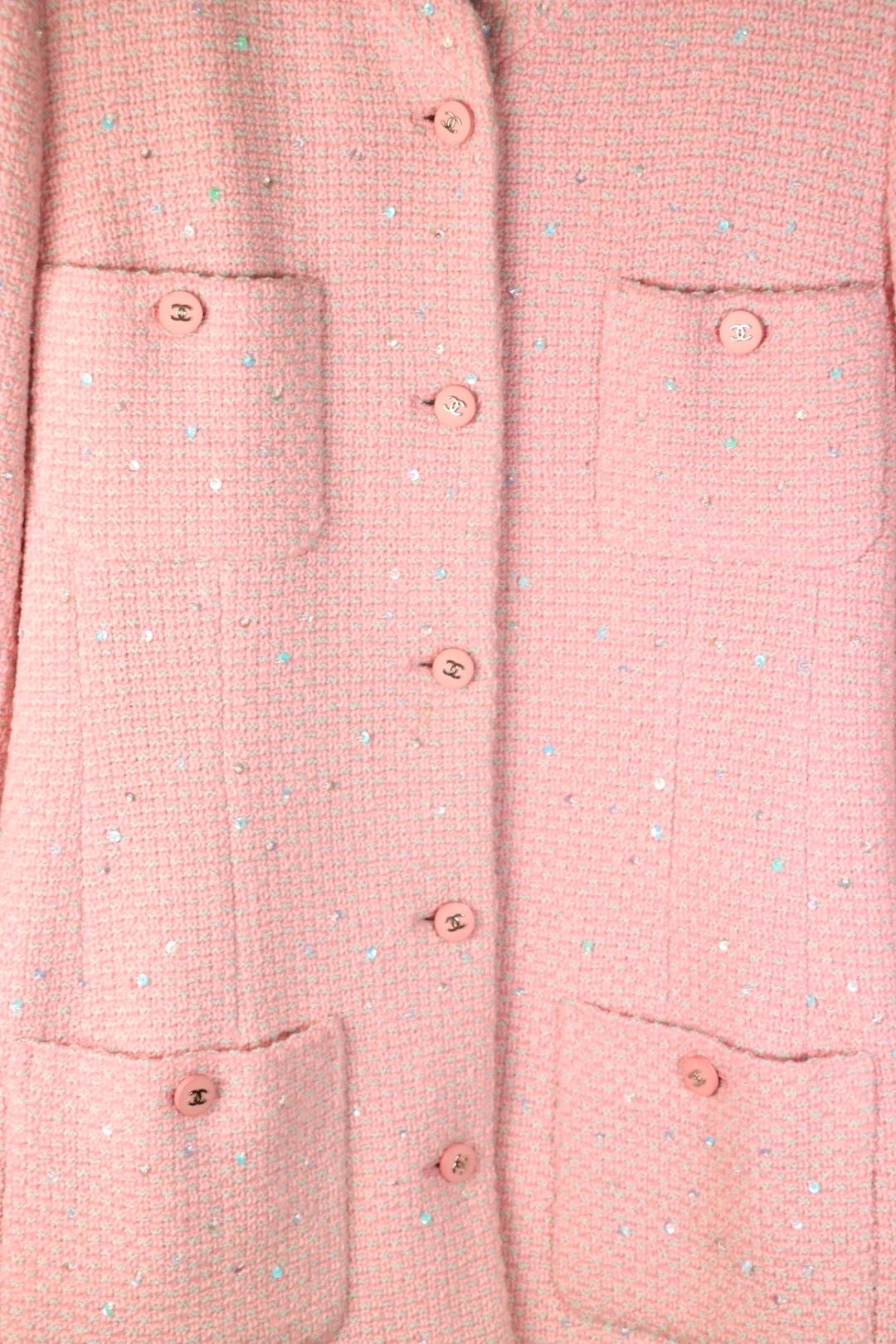 Vintage 1996 Chanel Pink Wool Long Jacket