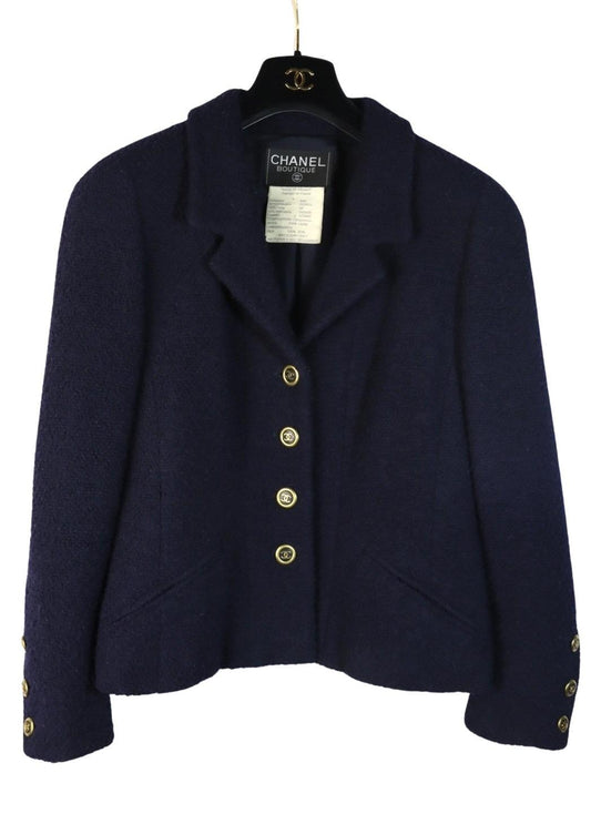 Vintage 1994 Chanel Boutique Navy Two-Piece Skirt Suit