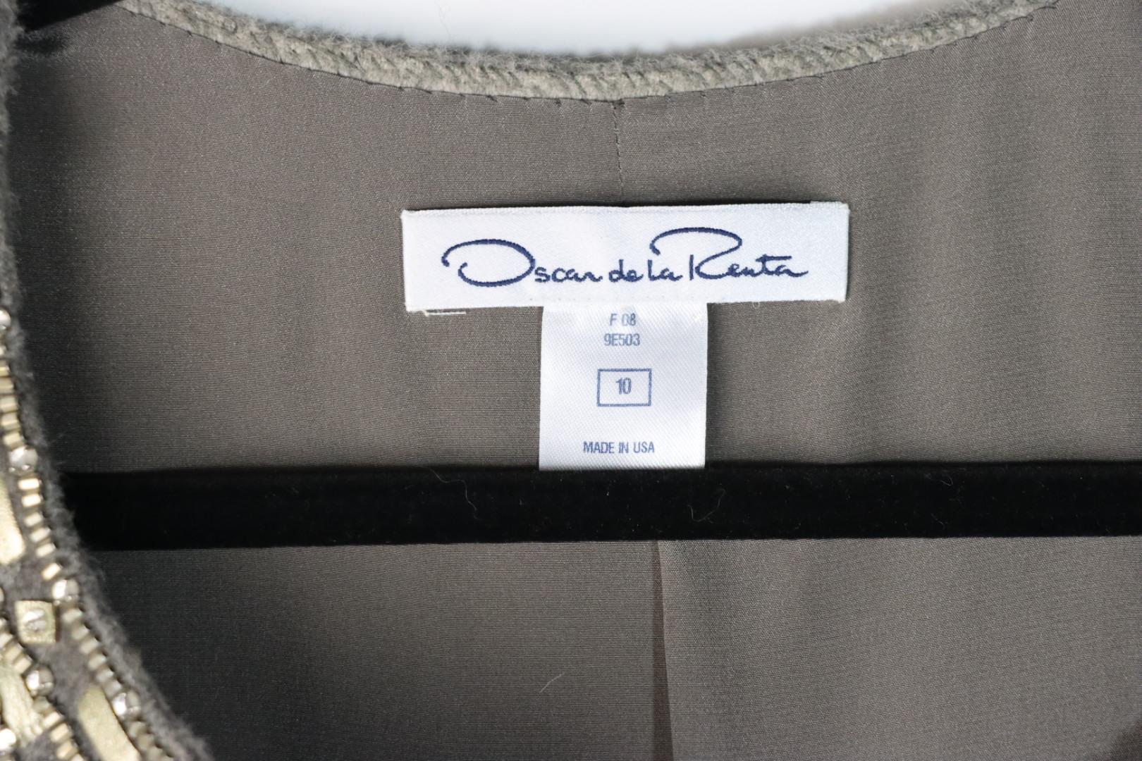 Vintage Oscar De La Renta Grey Embellished Jacket