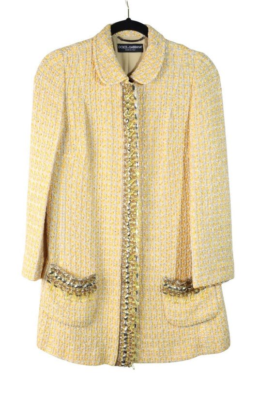 Vintage Dolce & Gabbana Yellow Tweed Embellished Jacket