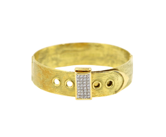 Zero by Torrini 18K Gold & Diamond Belt Form Bracelet