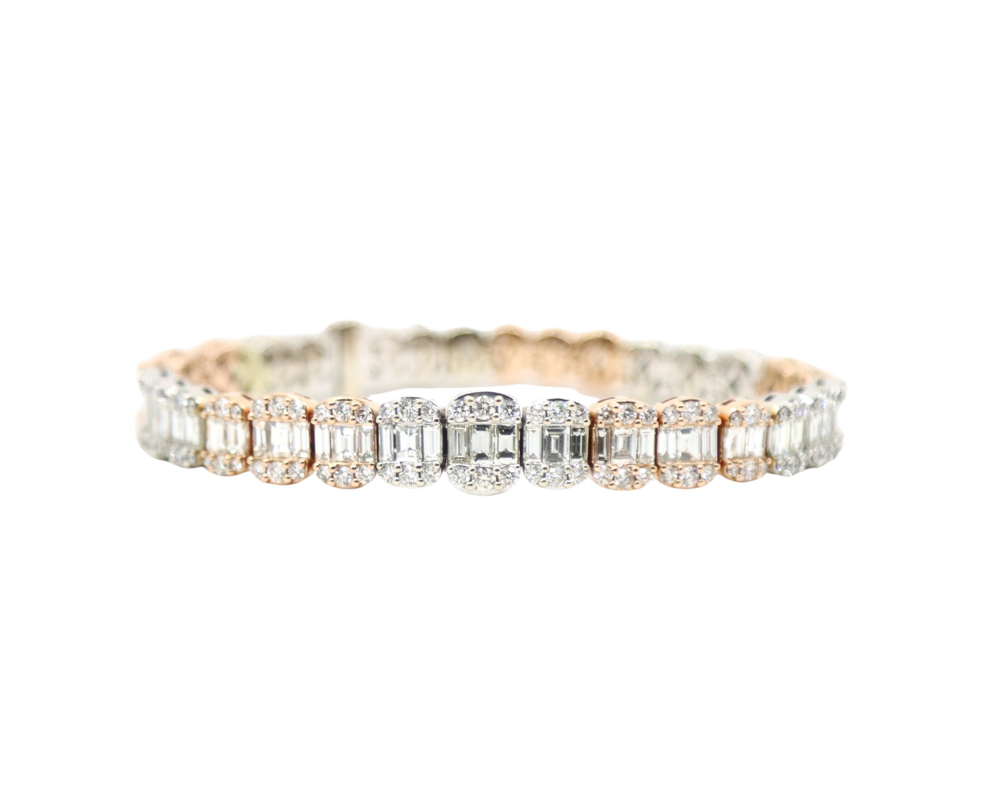 14K White & Rose Gold Diamond  Bracelet