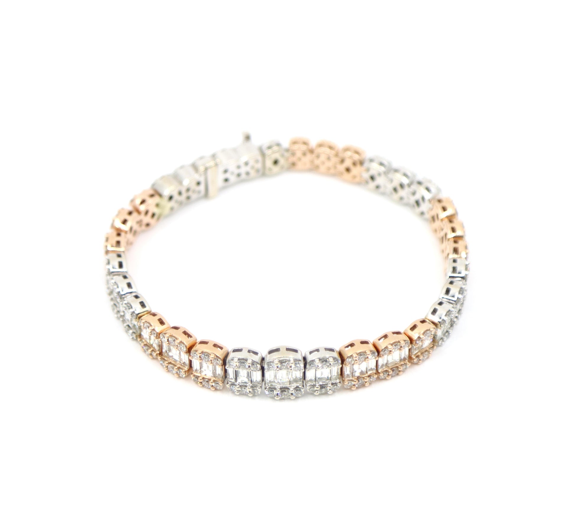 14K White & Rose Gold Diamond  Bracelet