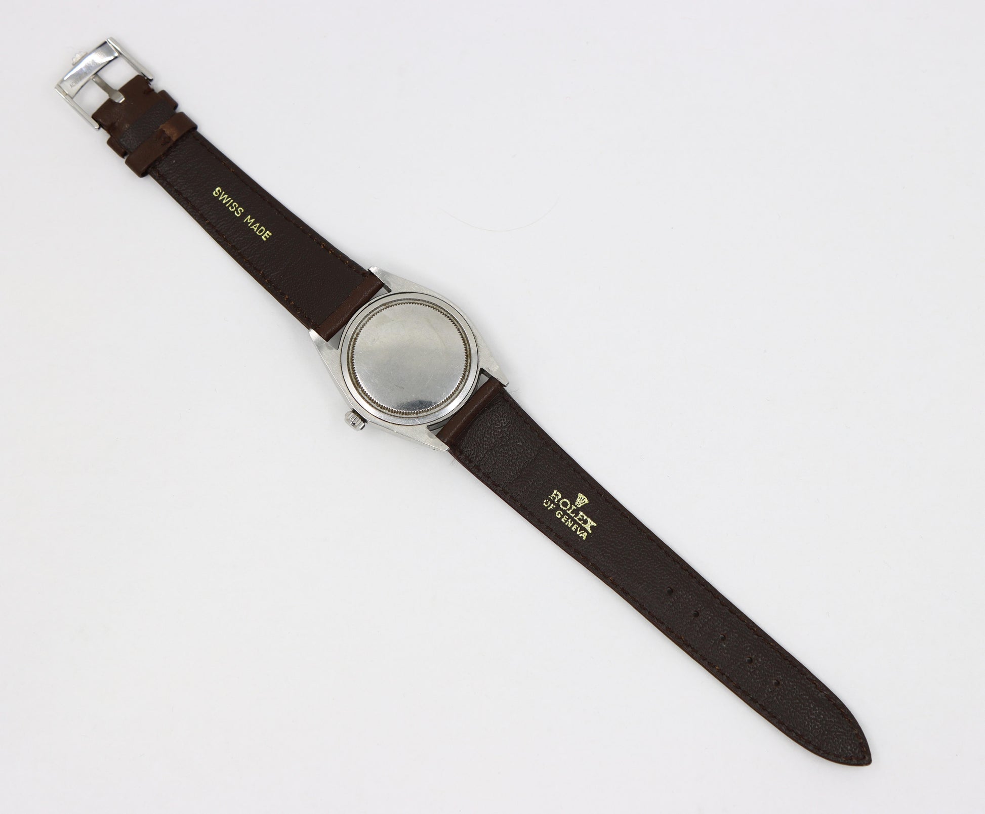 Vintage ROLEX Oysterdate Precision Date Watch with Brown Leather Strap