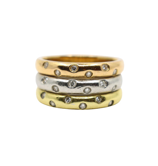 Vintage Tri-Color 18K Gold & Platinum Diamond Ring