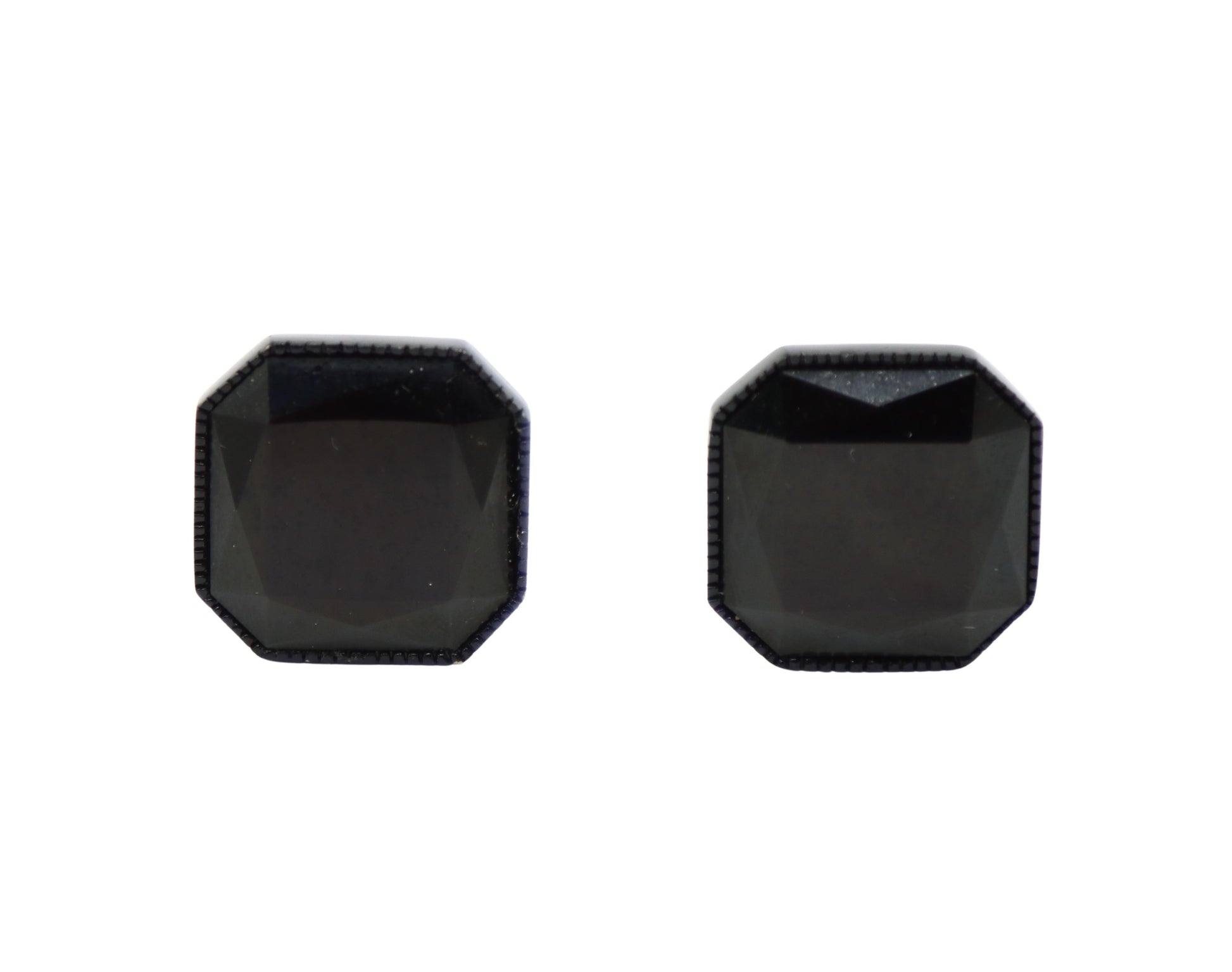 Vintage St.John Black Octagon Earring