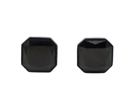 Vintage St.John Black Octagon Earring