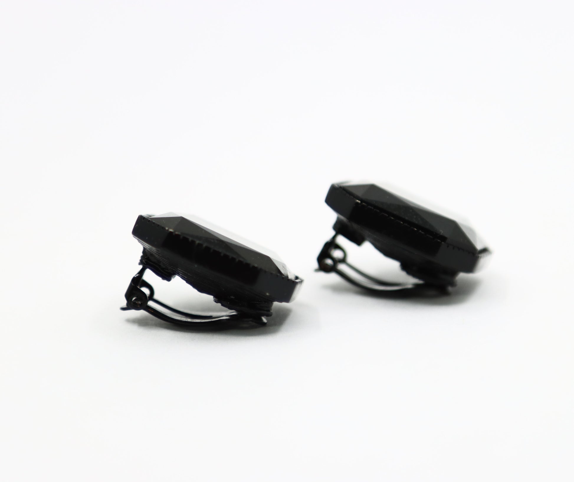 Vintage St.John Black Octagon Earring