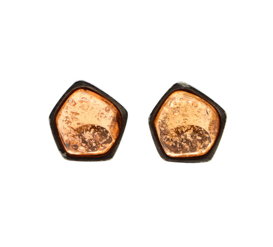 Vintage YSL Black Tone Pink Resin Earrings