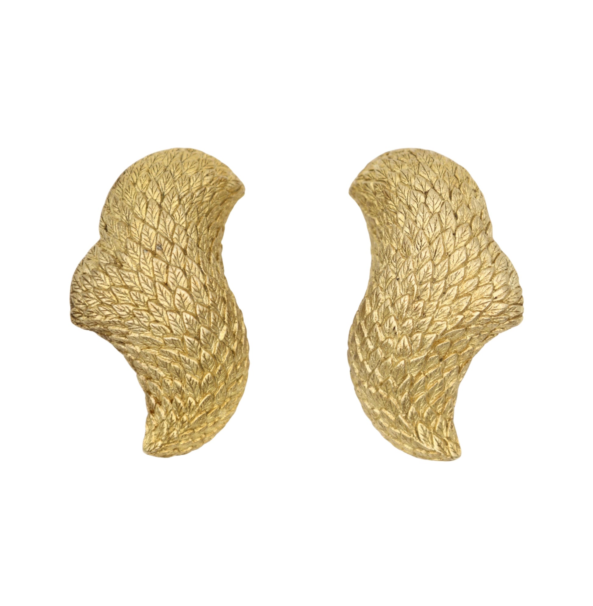Vintage Stephen Dureck Sterling Silver Gold Tone Textured Earrings