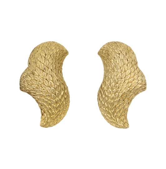 Vintage Stephen Dureck Sterling Silver Gold Tone Textured Earrings