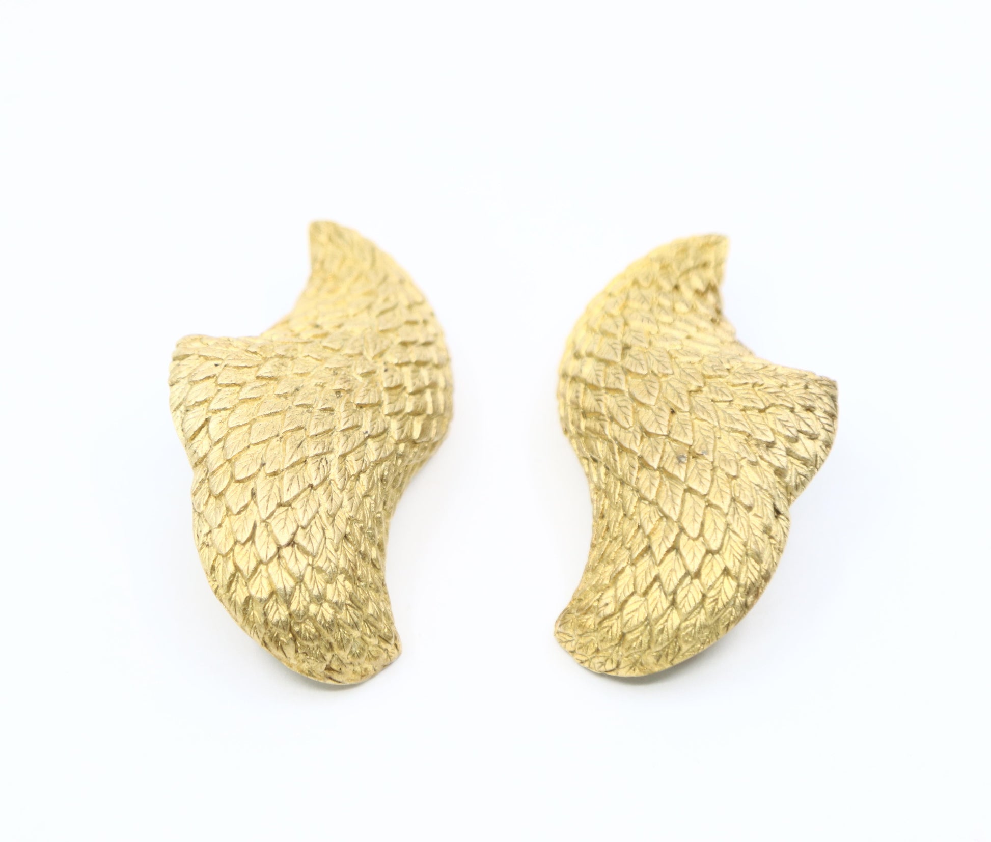 Vintage Stephen Dureck Sterling Silver Gold Tone Textured Earrings
