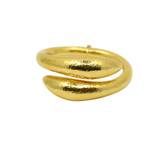 Vintage Lalaounis 18K Gold Textured Bangle Bracelet