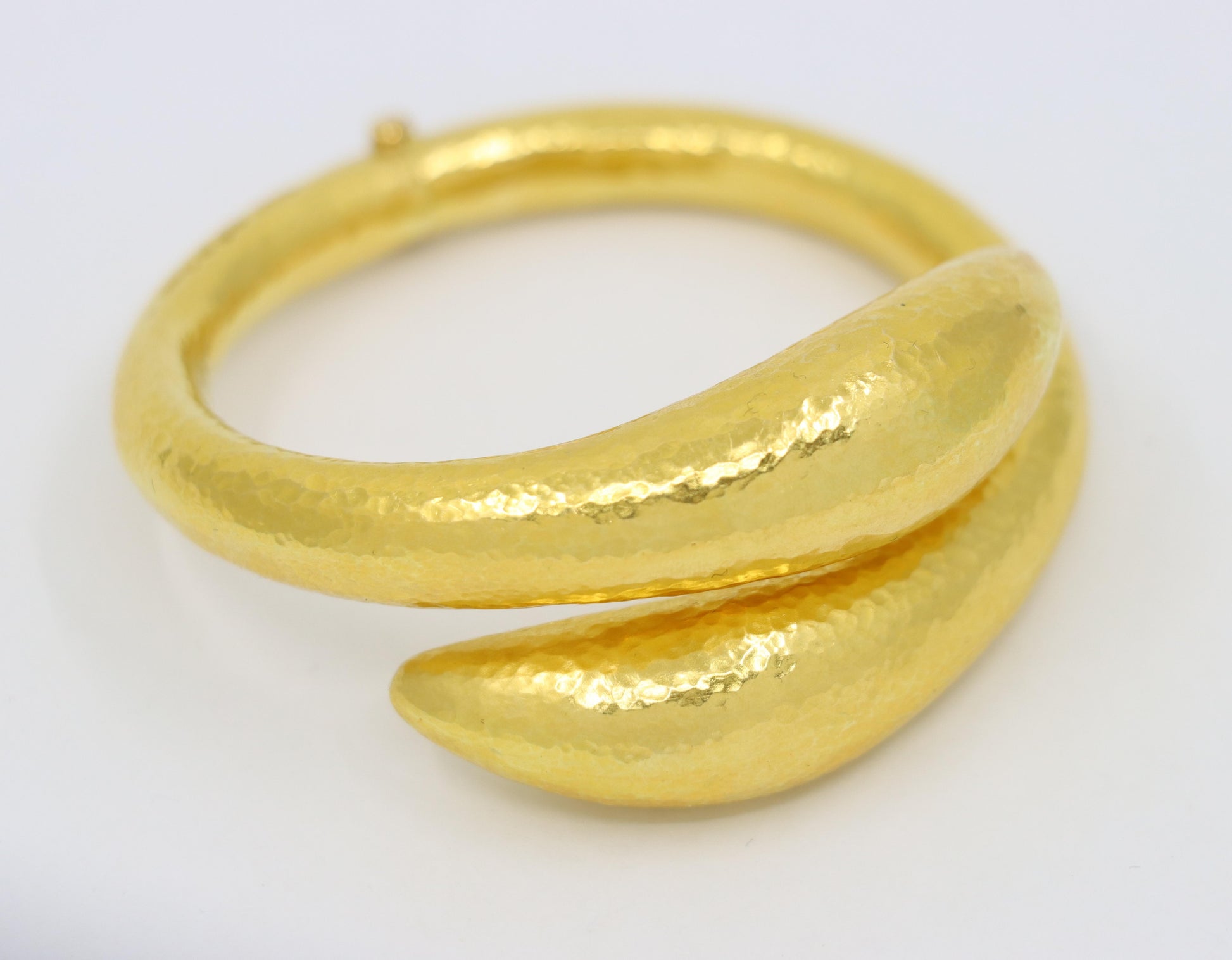 Vintage Lalaounis 18K Gold Textured Bangle Bracelet