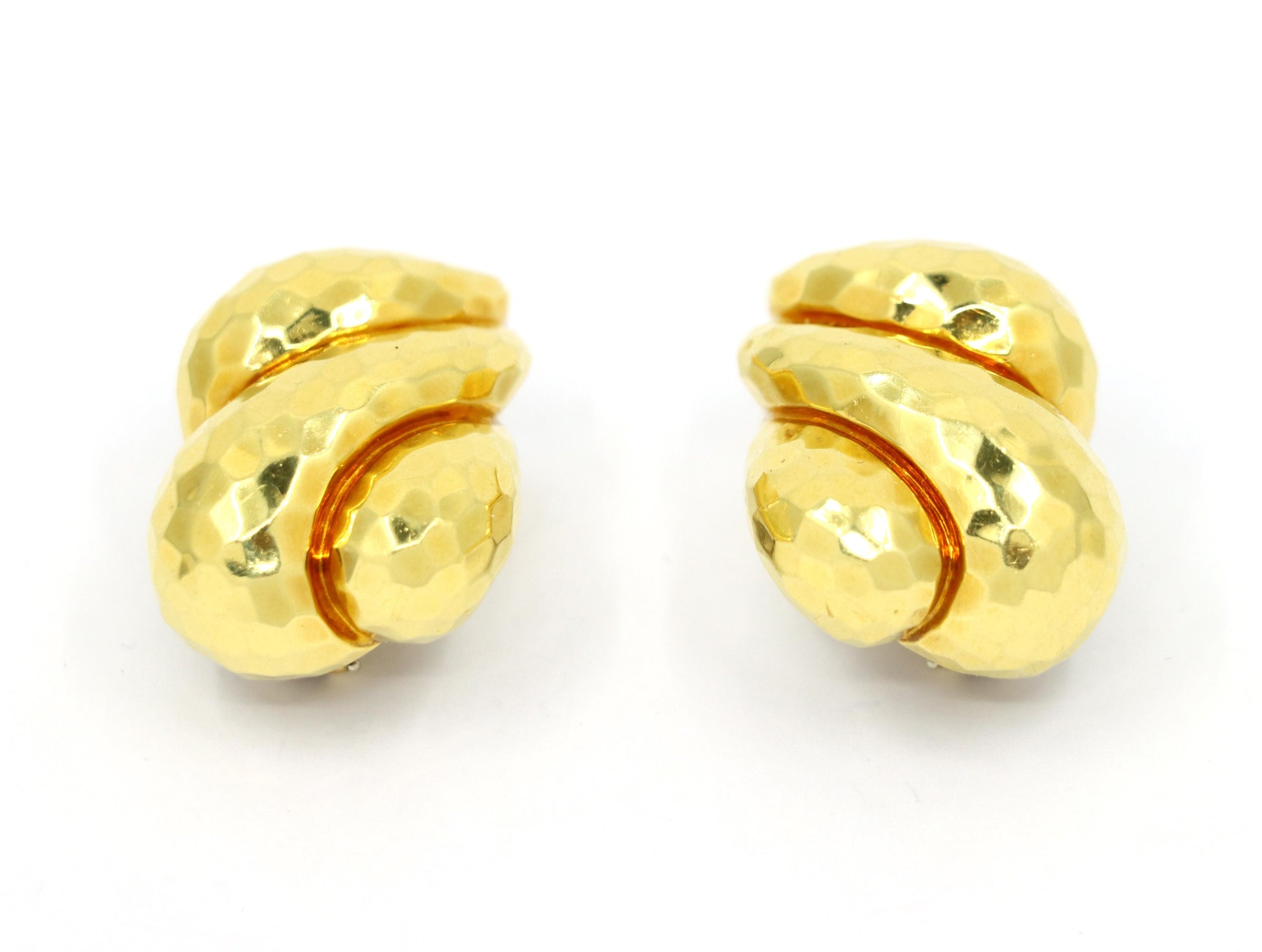 Henry Dunay 18K Gold Textured Earring