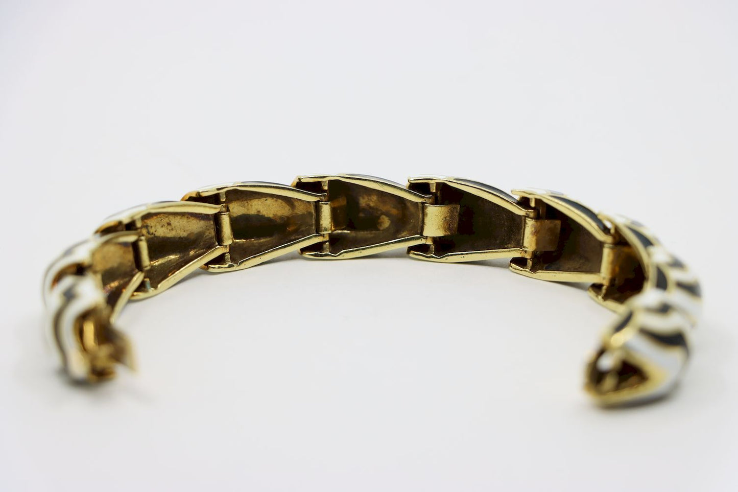 D.Webb 18K Gold Zebra Enamel Bracelet