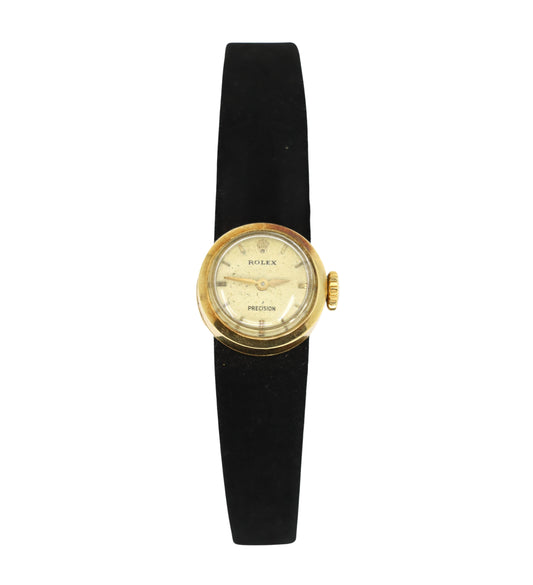 Vintage Rolex Precision 14KT Gold Velvet Watch