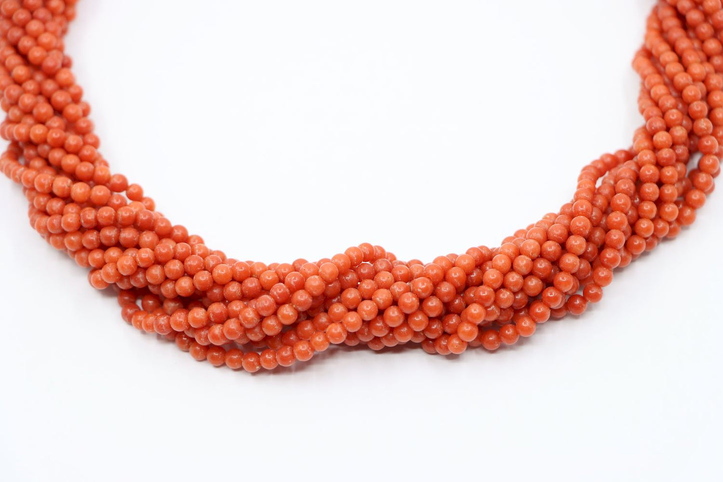 18K Gold Muti-Stands Coral Beads Necklace