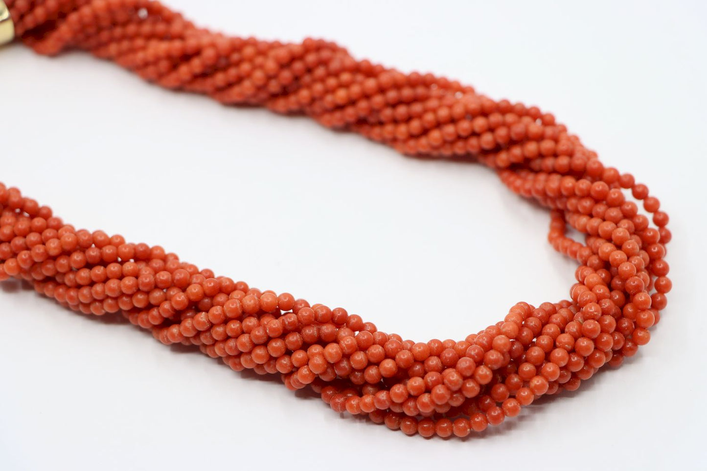 18K Gold Muti-Stands Coral Beads Necklace