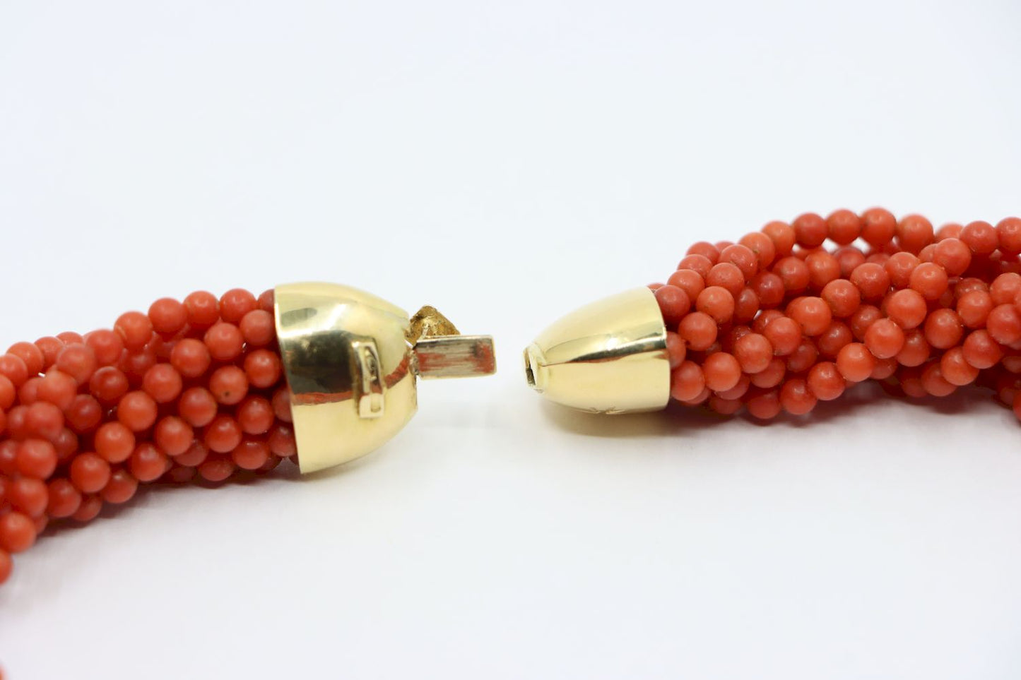 18K Gold Muti-Stands Coral Beads Necklace