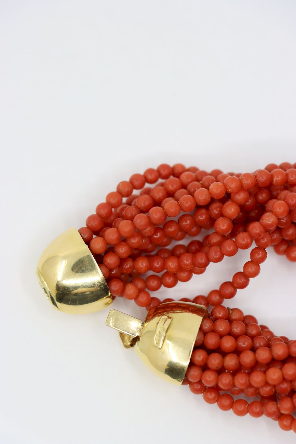 18K Gold Muti-Stands Coral Beads Necklace