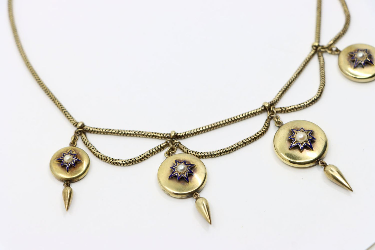 Victorian 14K Gold Pearl Necklace