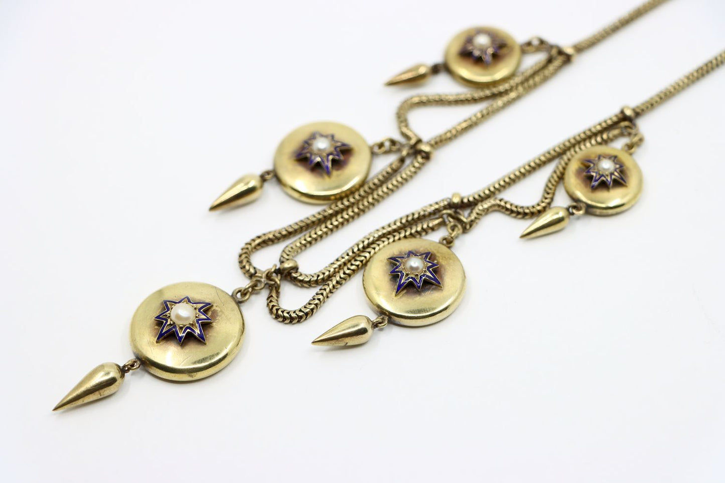 Victorian 14K Gold Pearl Necklace