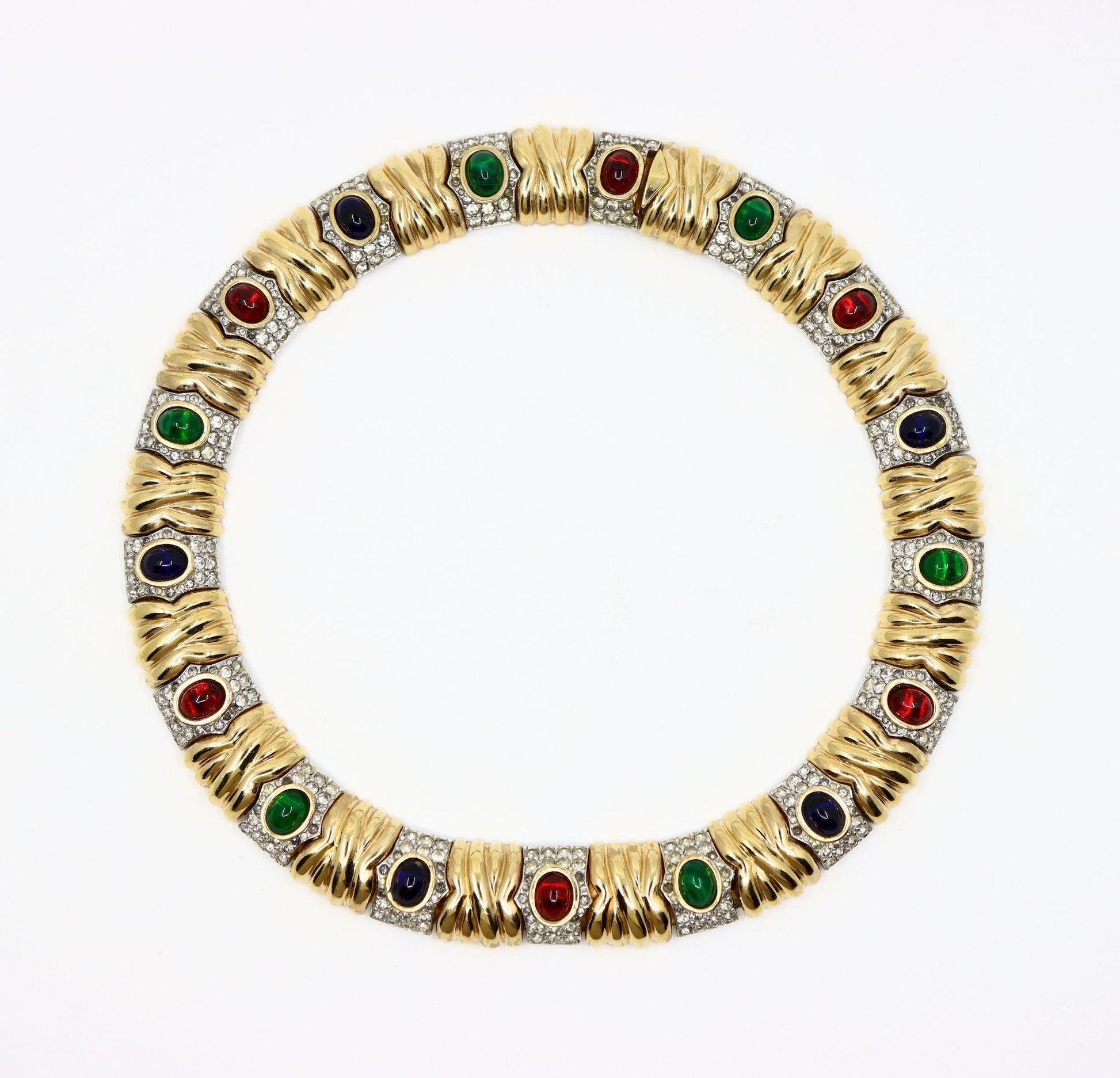 Vintage Ciner Dynasty Style Gold-tone Rhinestone Choker Necklace