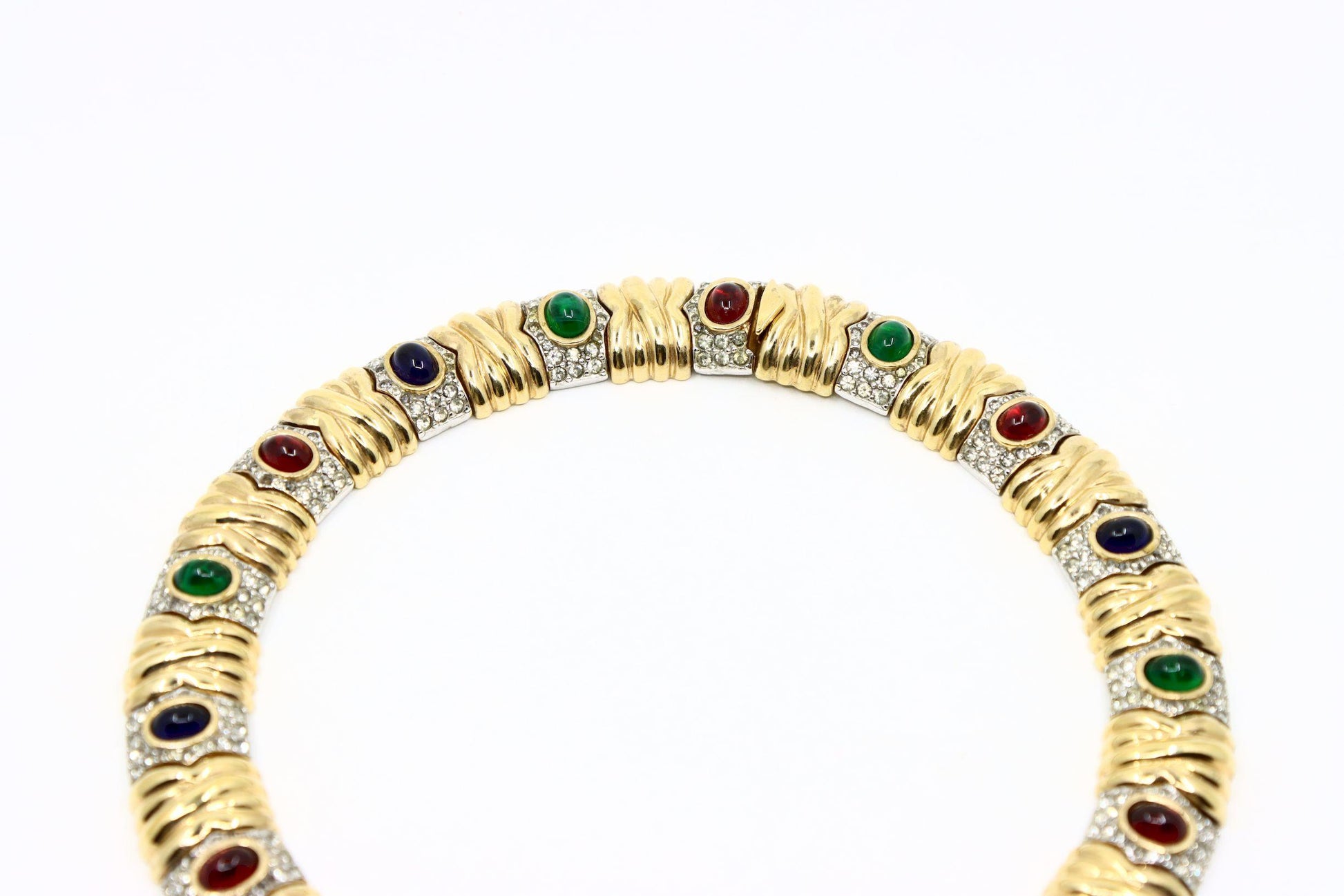 Vintage Ciner Dynasty Style Gold-tone Rhinestone Choker Necklace