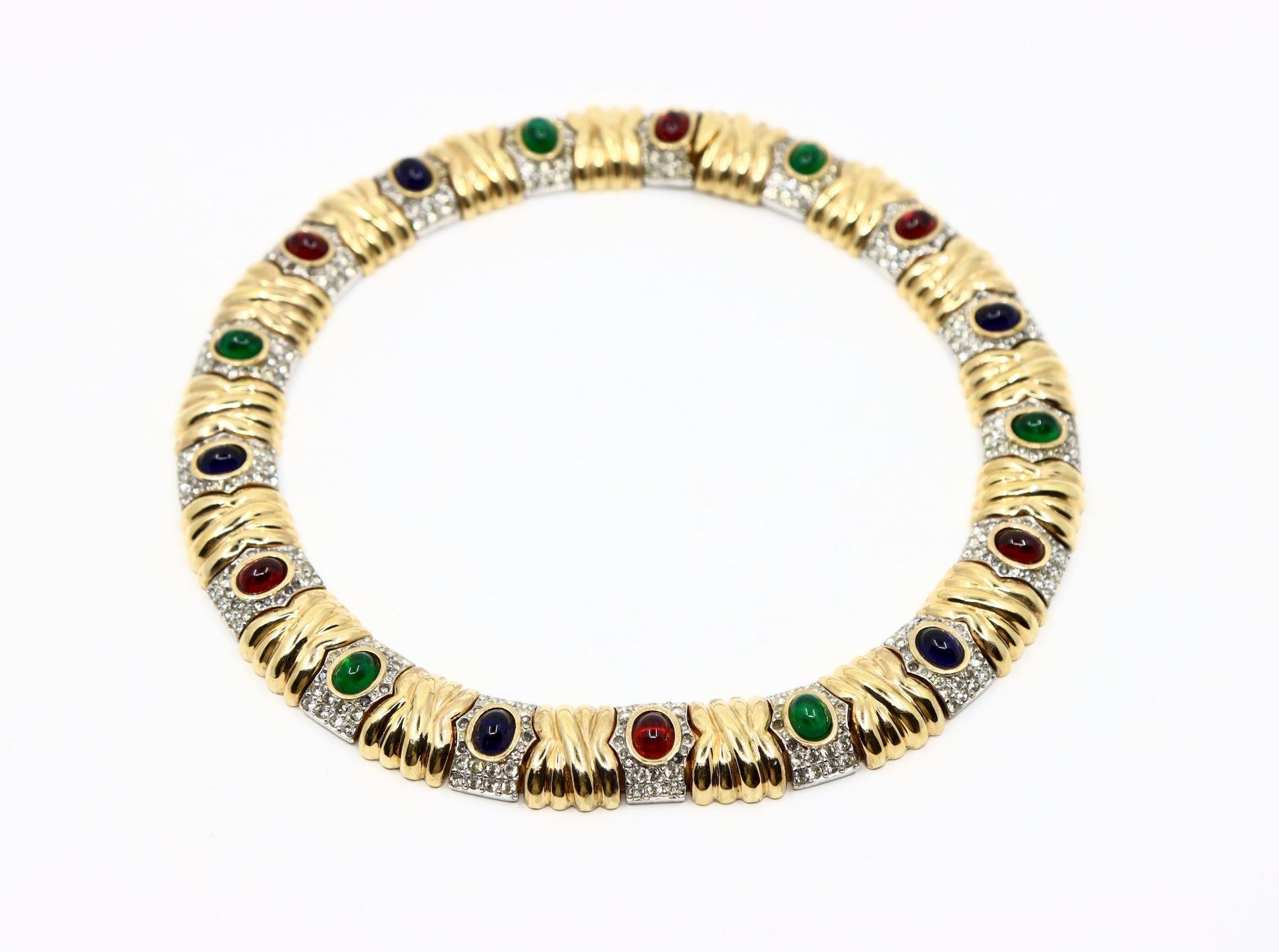 Vintage Ciner Dynasty Style Gold-tone Rhinestone Choker Necklace