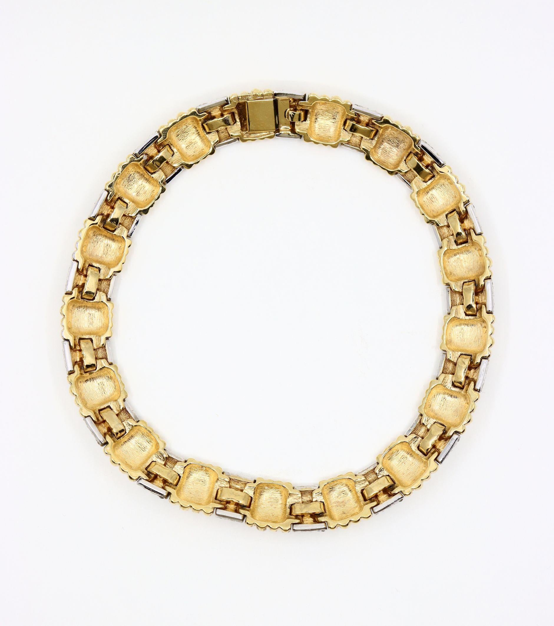 Vintage Ciner Dynasty Style Gold-tone Rhinestone Choker Necklace
