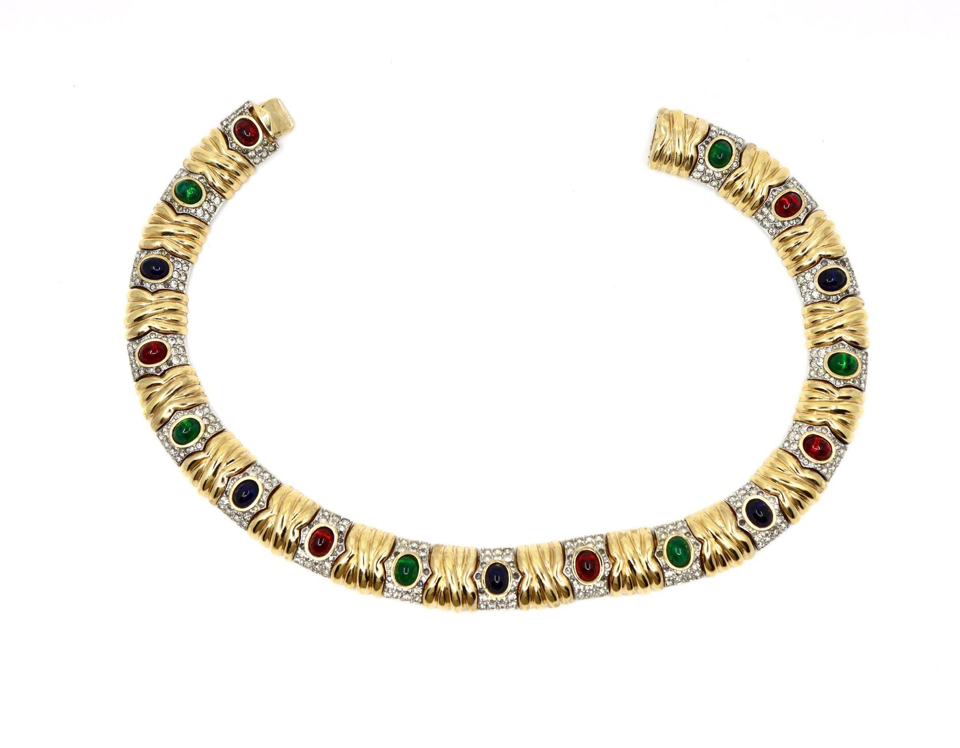Vintage Ciner Dynasty Style Gold-tone Rhinestone Choker Necklace
