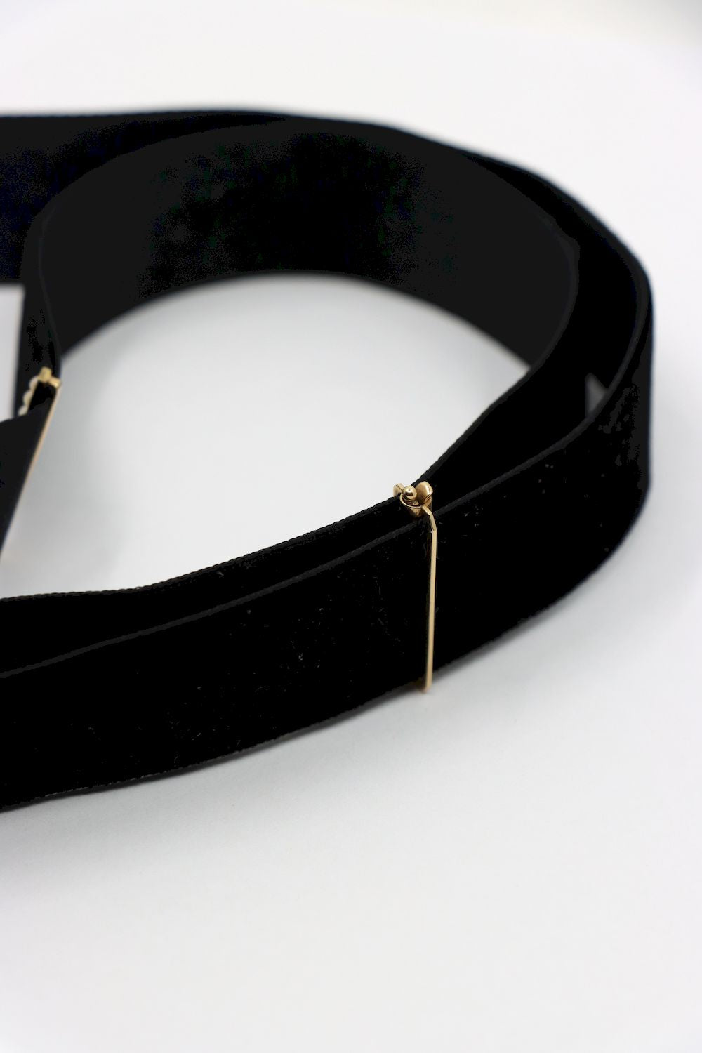 Victorian 14K Gold Seed Pearl Buckles Black Velvet Choker